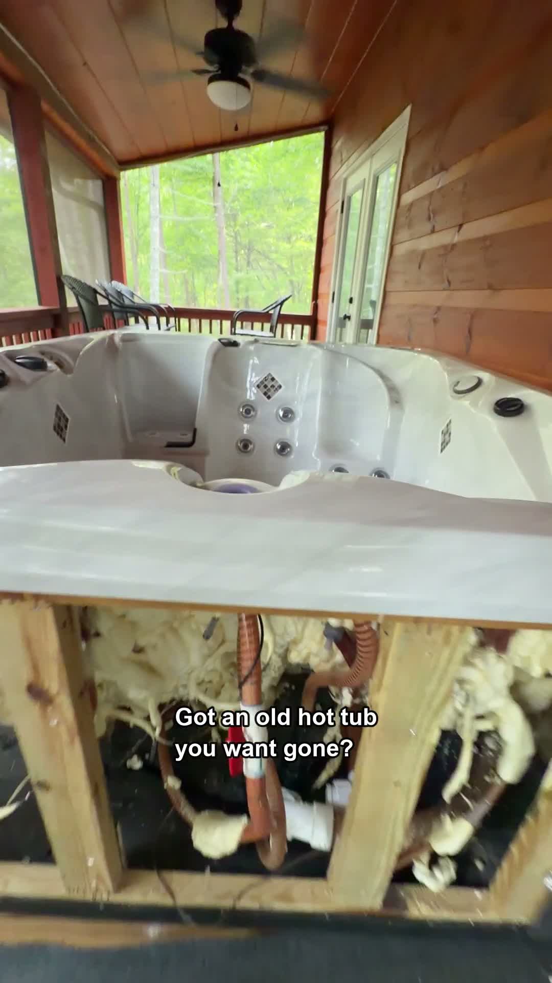 Hot tub removal job